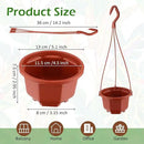 Roshtia 24 Pcs Hanging Plastic Planter Pot with Hook Flower Pots Baskets Hanging Nursery Planter Holder for Outdoor Indoor Plant Garden(Brown,5 Inch) by GreenHaven Gardens