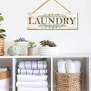 Bathroom Kitchen Laundry Pantry Sign Wall Decor 4 Piece, Wall Art with Plant Print, Rustic Farmhouse Wall Hanging Plaque Home Kitchen Decorative Bathroom, 4.7 x 13.7 inches by CozyNest Decor