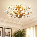 Ganeed Crystal Chandeliers,K9 Crystal Ceiling Light,Vintage Light Fixtures Pendant Lighting for Living Room Bedroom Restaurant Porch Hallway (4-Light,Golden) by CozyNest Decor