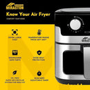8.5QT Air Fryer, Upgraded Family Size Capacity, Visual Window, Square Basket Dials Stainless Steel Air Fryers, Reheat Leftovers, Easy Cooking for Healthier Breakfast & Dinner in Minutes by CozyNest Decor