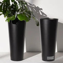 2-Pack 28" Tall Metal Planters - Heavy-Duty Round Flower Pots with Built-in Drainage + Rustic Industrial Finish, All-Climate Deck & Patio Ready Indoor/Outdoor Multi-Scene Garden Vessels by CozyNest Decor