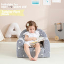 Toddler Chair Comfy,Toddler Couch Fold Out, 2-in-1 Kids Chair,Flip Out Kids Couch,Toddler Sofa Convertible,Children Reading Chair for Age 1-3(Grey Star) by TinyTreasures Baby Boutique