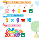 Number Puzzle Wooden Puzzles for Toddlers 1 2 3 4 5 Year Old, Shape Learning Puzzles Toys with Puzzle Board & Number Blocks, Preschool Educational for Girls Boys by TinyTreasures Baby Boutique
