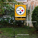 WinCraft Pittsburgh Steelers Gold Garden Flag with Stand Holder by GreenHaven Gardens