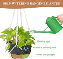 3 Pack Hanging Planters Set, 10 + 10 + 8 Inch Self-Watering Hanging Plant Pot, Macrame Plant Hanger with Pot, Ceiling Hooks, Removable Saucer and Drainage Holes for Indoor, Outdoor Plants - Black by GreenHaven Gardens