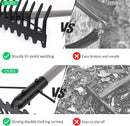Walensee 5.4FT Bow Rake Heavy Duty Garden Rake with Stainless Steel Handle, 17 Steel Tines Garden Tool for Loosening Soil Gathering Leaf Leveling Lawn Farming Land Management Yarn Thatch Rakes by GreenHaven Gardens