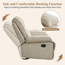 Nursery Rocking Chairs,Velvet Rocker Recliner Nursing Chair,Oversized Nursery Recliner Glider Chair with Extra Wide Footrest for Breastfeeding,Beige by TinyTreasures Baby Boutique
