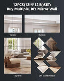 Home Gym Mirrors 12 Inch x 12Pcs Full Length Mirror Tiles Acrylic Unbreakable Wall Mounted Mirror Frameless Full Length for Home Gym, Bedroom, Door by CozyNest Decor