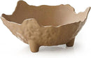 Fruit Bowl for Kitchen Counter, Porcelain Decorative Bowl for Home Décor Modern Pedestal Bowl with 3-Legs Large Centerpiece Bowl for Breads, Nuts, Brown by CozyNest Decor