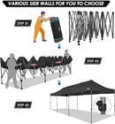 COBIZI 10x30 Pop up Canopy Tent 10x30 Canopy with Sidewalls, Heavy Duty Party Tent Tents for Parties, Foldable UPF 50+ Waterproof Commercial Easy up Canopy with Roller Bag, Black(Windproof Upgraded) by GreenHaven Gardens