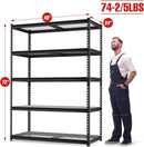 WORKPRO 5-Tier Metal Shelving Unit, 48”W x 24”D x 72”H, Heavy Duty Adjustable Storage Rack, 4000 lbs Load Capacity (Total), for Garage, Basement, Warehouse, 10 Pack by GreenHaven Gardens