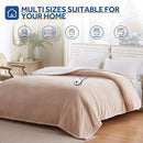 Sealy Electric Blanket Twin Size 62"*84",Super Cozy Flannel to Sherpa Reversible Heated Twin Blanket with 10 Heating Levels & 1-12 Hours Auto Off Overheating Protection Machine Washable, Beige by CozyNest Decor