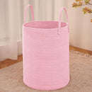 Large Woven Laundry Basket Hamper,80L Cotton Rope Storage Bin for Blankets,Toys and Clothes,Decorative Tall Nursery Hamper for Living Room,Baby Nursery,Bathroom and Bedroom,Pink by CozyNest Decor