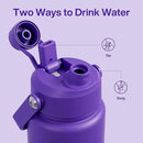 Insulated Water Bottle with Straw Stainless Steel Water Bottle, Leak-Proof, BPA-Free, Double Wall Vacuum Keeps Cold for 24 Hours for Sports, Travel, School (32 oz, Violet) by CozyNest Decor