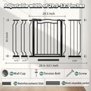 Baby Gate for Stairs 29.53"-53.1" Extra Wide, Pressure Mounted Dog Gate Indoor, Walk Thru Pet Gate for Cat Dog Child,Pet Gates for The House Doorway Black by TinyTreasures Baby Boutique