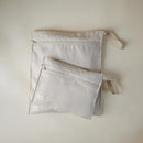 mushie Water Resistant Wet Bags | Large & Small Reusable Storage Bag for Baby Items and Travel | Zippered Pockets with Handle | Machine Washable, Set of 2 (Fog) by TinyTreasures Baby Boutique