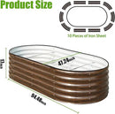 SnugNiture Galvanized Raised Garden Bed, 8x4x1.5ft Oval Metal Planter Box for Planting Outdoor Plants Vegetables by GreenHaven Gardens