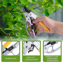 Premium 8 inch garden clippers, 3 Times Easy to Work, Arthritis Weak Hand Snips (2 pack-yellow)