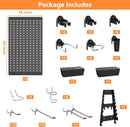 WALMANN Metal Pegboard Wall Tool Organizer Board with Pegboard Hooks, 24x48in Tools Organizer Pegboard for Garage, Workbench, Peg Boards, Tool Organizer Board with Hooks(Black) by GreenHaven Gardens