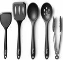 Silicone Cooking Utensils Set, Heat Resistant and large Non Stick Spatulas & Spoons for Kitchen, Ideal BPA Free Kitchen Turners for Frying, Mixing,Serving,Draining,Turning by CozyNest Decor