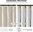 Joydeco Pinch Pleated Linen Curtains Darkening Drapes for Bedroom, 100% Blackout Drapes 96 inches Long 2 Panels Heat Blocking Curtains(Ecru,40'' Wx96'' L) by CozyNest Decor