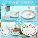 5 Pcs 3 Size Stepping Stone Kit for DIY Outdoor Garden Stepping Stone Includes Cement Molds Mosaic Tiles and Concrete Letter Stamps No Concrete Mix(White) by GreenHaven Gardens