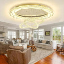 Flashing God Extra Large Chandelier Dia 55" Gold Chandeliers Flush Mount Chandelier for Living Room Bedroom Dining Room Hallway Dimmable 3 Rings Chandeliers by CozyNest Decor