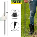 24 inches Straight Rebar Stakes 18-Pack Ground Stake Heavy Duty Metal Steel Spikes for Gardening, Concrete Forming and Camping Tent by CozyNest Decor