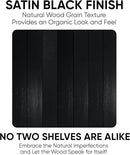 Homeforia Floating Black Shelf 60 inch, High End Solid Real Wood 60 inches Long Floating Shelves for Wall, Black Wooden 60inch Large Floating Shelves, Heavy Duty Bracket, 60 X 6.5 X 1.75 in, Set of 2 by CozyNest Decor