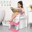 Toilet Potty Training Seat with Step Stool Ladder, SKYROKU Toddler Potty Seat for Kids and Toddler Boys Girls, Splash Guard and Safety Handles(Hot Pink) by TinyTreasures Baby Boutique
