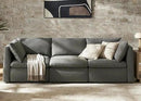 mopio Oversized Modular Sectional Sofa with Fully Removable Covers and Storage, Convertible U, L-Shaped and Sleeper Sectional, Modern Couches with Ottoman Chaise (Stone Gray Fabric, 3 Seater) by CozyNest Decor