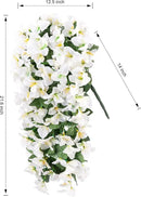 Faux Bougainvillea Artificial Flowers Plants for Outdoors Outside Decoration, 2 PCS White Fake Flowers UV Resistant Look Real Silk Long Trailing Vines for Front Door Porch Planter Patio Garden Yard by CozyNest Decor