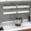 PMMASTO Adhesive Acrylic Spice Rack Organizer for Wall with Nano Double Sided Tape, Spice Shelf Organization for Kitchen Cabinet Door/Pantry Door, Wall Mount Seasoning Rack (White - 4 Pack) by CozyNest Decor