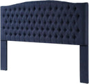 24KF Upholstered Tufted Button Linen Fabric Headboard,Comfortable Fashional Headboard King/CA King Size,Navy Blue by CozyNest Decor