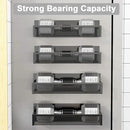 Magnetic Spice Rack for Refrigerator, 4 Pack Magnetic Shelf, Fridge Magnet Organizer with Moveable 8 Hooks, Magnetic Fridge Shelf for Kitchen Organization and Storage (4 Pack) by CozyNest Decor