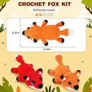 Crochet Kit for Beginners - 2 PCS Fox Crochet Kits with Step-by-Step Video Tutorials, Beginner Crochet Kit for Adults, Crochet Animal Kit for Kids, Crochet Fox Set (Orange & Red) by TinyTreasures Baby Boutique