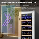 Tylza 12" Wine Cooler Refrigerator, 18 Bottle Wine Fridge Built-in or Freestanding with Stainless Steel & Double-Layer Tempered Glass Door, Compressor Fast Cooling, Low Noise and No Fog, Mini Fridge by CozyNest Decor