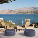Inflatable Ottoman Stool D21 xH9 for Outdoor/Indoor Use, Water Repellent Patio Foot Rest Stool with Portable Handle,Round Pouf Ottoman Suitable for Garden,Deck and Camping - Textured Navy by CozyNest Decor