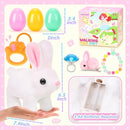 Hopping Plush Bunny Easter Interactive Toys for Kids,Can Wagging Tail and Twitching Nose with Remote Control Leash,Easter Eggs and Decorations,Easter Christmas Birthday Gift for Toddlers by TinyTreasures Baby Boutique