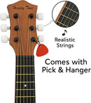 23" Acoustic Guitar, Kids 6 String Toy Guitar - Realistic Steel Strings - Beginner Practice First Musical Instrument for Children, Toddlers (Brown) by TinyTreasures Baby Boutique