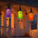 DAZONGE Halloween Decorations Outdoor, 3 Packs Hanging Ghost Halloween Decor with String Lights Battery Operated, Ghost Decor with with Hat for Home Yard Porch by CozyNest Decor