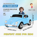 12V Kids Electric Car, Power Wheels with Remote Control, Ride on Car Toys with LED Light, 3 Speeds, Music, Blue by TinyTreasures Baby Boutique
