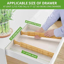ANTOWIN 4 Pack Expandable Drawer Dividers, 2.2'' High, Extend from 17'' to 22'', Dresser Drawer Organizers, Bamboo Separators for Kitchen, Bedroom, Office, Bathroom, with 12 Pack Divider Inserts by CozyNest Decor