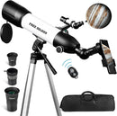 FREE SOLDIER Telescope 80mm Aperture 500mm Refractor Telescope for Adults High Powered - Professional Astronomical Refracting Telescope for Beginners with Phone Adapter White by TinyTreasures Baby Boutique