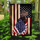FLAGWIX Chocolate Labrador Retriever Flag - Outdoor Labrador Decorations, Garden Flag (11.5" x 17.5"), Heavy-duty Canvas American with Labrador Flag Dog Garden Decor by GreenHaven Gardens