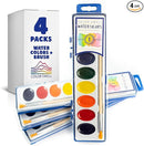 Color Swell Bulk 8 Color Watercolors with Wood Brushes - 4 Packs by TinyTreasures Baby Boutique