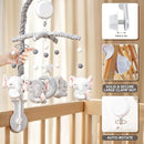Baby Crib Mobile - Elephant Crib Mobile for Girls with 25 Inches Mobile Arm and 35 Lullabies Musical Box, 3 Modes Digital, Volume Control, Essential Gift for Infant Bedroom Hanging Decor by TinyTreasures Baby Boutique