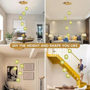 5-Light Chandelier, Globe Green Glass Flush Mount Pendant Light,15W Ceiling Hanging Light for Staircase Foyer Entryway Living Room Hotel Kitchen Island（3000K,G9 Bulbs Include） by CozyNest Decor