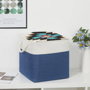 Bidtakay Storage Baskets Large Cube Storage Bins Fabric Baskets for Organizing Shelves 13x13 Navy Blue Square Storage Bins Large Set of 3 Linen Closet Organizers for Cabinet Home by TinyTreasures Baby Boutique