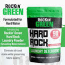 Rockin' Green Hard Rock Laundry Detergent for Hard Water (90 Loads), Plant based, Natural Laundry Detergent Powder, Biodegradable Odor Fighter, Safe for Sensitive Skin, 45 oz (Smashing Watermelons) by TinyTreasures Baby Boutique